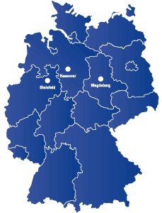 The illustration shows a map of Germany and all KIPA industrial packaging locations