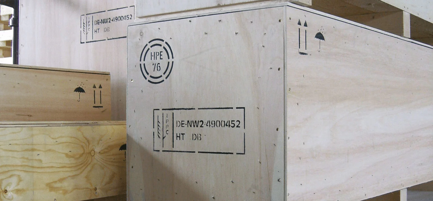 Industrial goods in large wooden packaging - individually produced
